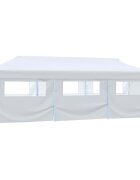 vidaXL Сгъваема шатра с 8 странични стени 3x9 м бяла