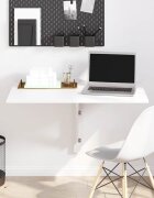vidaXL Сгъваема стенна маса бял гланц 60x30x60 см инженерно дърво