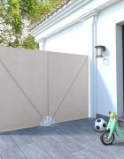 vidaXL Сгъваема странична тента за тераса кремава 240x160 см