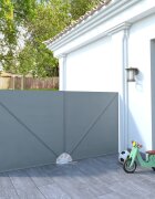 vidaXL Сгъваема странична тента за тераса сива 300x150 см