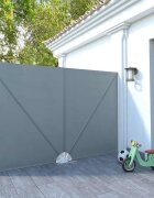 vidaXL Сгъваема странична тента за тераса сива 300x200 см