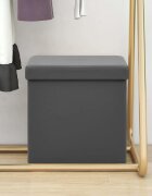 vidaXL Сгъваема табуретка за съхранение сива PVC