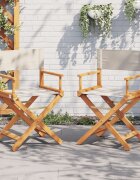 vidaXL Сгъваеми директорски столове 2 бр кремавобели текстил