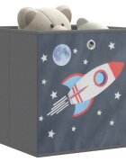 vidaXL Сгъваеми кутии за съхранение 4 бр сиви 32x32x32 см текстил
