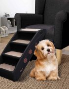 vidaXL Сгъваеми стълби за кучета черни 62x40x495 см
