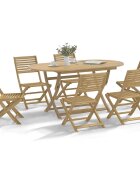 vidaXL Сгъваеми столове 6 бр. 485x615x87 см Масивна акация