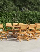 vidaXL Сгъваеми столове 8 бр. 47x62x90 см Масивно тиково дърво
