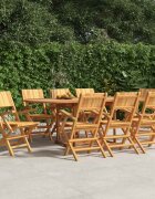 vidaXL Сгъваеми столове 8 бр. 55x61x90 см Масивно тиково дърво