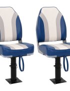 vidaXL Сгъваеми столове за лодка 2 бр висока облегалка