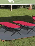 vidaXL Сгъваемо къмпинг легло 2 бр. Червено 210 x 80 x 46 см