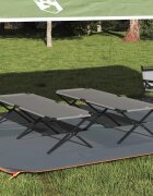 vidaXL Сгъваемо къмпинг легло 2 бр. Сив 210 x 80 x 46 см