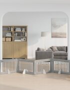 vidaXL Сгъваемо кучешко ограждение с подложки 4 бр. Сив Сонома 401 см