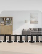 vidaXL Сгъваемо кучешко ограждение с подложки 8 бр. Черен дъб 60 cm