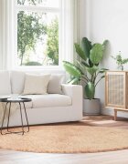 vidaXL Шаги килим с дълъг косъм NAVARRA Бежов 200x200 см полиестер
