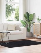 vidaXL Шаги килим с дълъг косъм NAVARRA черен 120x170 см полиестер