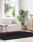 vidaXL Шаги килим с дълъг косъм NAVARRA черен 160x230 см полиестер