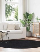 vidaXL Шаги килим с дълъг косъм NAVARRA черен 200x200 см полиестер