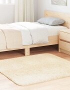 vidaXL Шаги килим с дълъг косъм NAVARRA кремав 120x120см полиестер