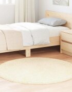 vidaXL Шаги килим с дълъг косъм NAVARRA кремав 120x120см полиестер