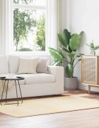 vidaXL Шаги килим с дълъг косъм NAVARRA кремав 130x200см полиестер