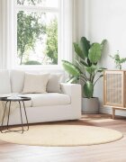 vidaXL Шаги килим с дълъг косъм NAVARRA кремав 160x160см полиестер