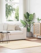 vidaXL Шаги килим с дълъг косъм NAVARRA кремав 160x160см полиестер