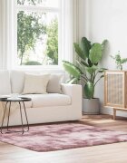 vidaXL Шаги килим с дълъг косъм NAVARRA прашно розов 160x160 см
