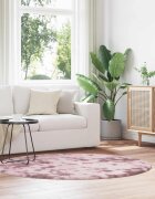 vidaXL Шаги килим с дълъг косъм NAVARRA прашно розов 160x160 см