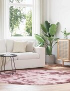 vidaXL Шаги килим с дълъг косъм NAVARRA прашно розов 200x200 см