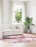 vidaXL Шаги килим с дълъг косъм NAVARRA прашно розов 240x240 см