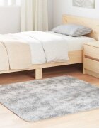 vidaXL Шаги килим с дълъг косъм NAVARRA сребристо сив 120x120 см