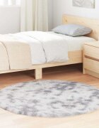 vidaXL Шаги килим с дълъг косъм NAVARRA сребристо сив 120x120 см