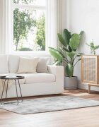 vidaXL Шаги килим с дълъг косъм NAVARRA сребристо сив 120x170 см