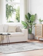 vidaXL Шаги килим с дълъг косъм NAVARRA сребристо сив 160x230 см