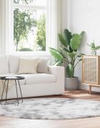 vidaXL Шаги килим с дълъг косъм NAVARRA сребристо сив 200x200 см