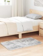 vidaXL Шаги килим с дълъг косъм NAVARRA сребристо сив 60x100 см