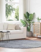 vidaXL Шаги килим с дълъг косъм NAVARRA светлосив 200x200 см