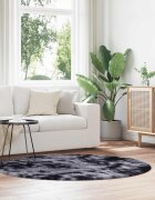 vidaXL Шаги килим с дълъг косъм NAVARRA тъмно сив 160x160 см