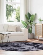 vidaXL Шаги килим с дълъг косъм NAVARRA тъмно сив 200x200 см