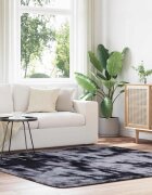 vidaXL Шаги килим с дълъг косъм NAVARRA тъмно сив 200x200 см