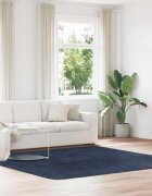 vidaXL Шаги килим с дълъг косъм NAVARRA тъмносин 240x240 см