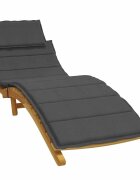 vidaXL Шалте за шезлонг меланж антрацит 186x58x4 см плат