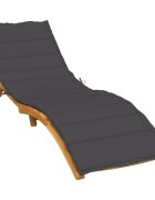 vidaXL Шалте за шезлонг меланж антрацит 200x50x4 см плат