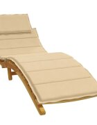 vidaXL Шалте за шезлонг меланж бежово 186x58x4 см плат