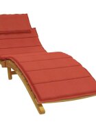 vidaXL Шалте за шезлонг меланж червено 186x58x4 см плат