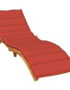 vidaXL Шалте за шезлонг меланж червено 200x50x4 см плат