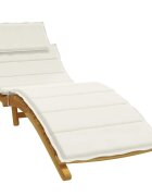 vidaXL Шалте за шезлонг меланж кремаво 186x58x4 см плат