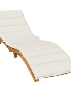 vidaXL Шалте за шезлонг меланж кремаво 200x60x4 см плат