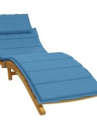 vidaXL Шалте за шезлонг меланж синьо 186x58x4 см плат