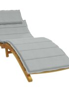 vidaXL Шалте за шезлонг меланж светлосиво 186x58x4 см плат